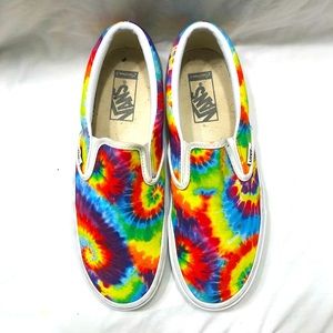 Vans size 9 Women 7.5 Men slip on tie-dye shoes